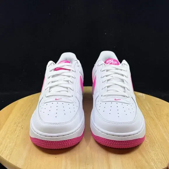 Nike Air Force 1 White/Laser Fuchsia (FV5948 102) Big Kid's 7Y Women’s 8.5 - Picture 6 of 10